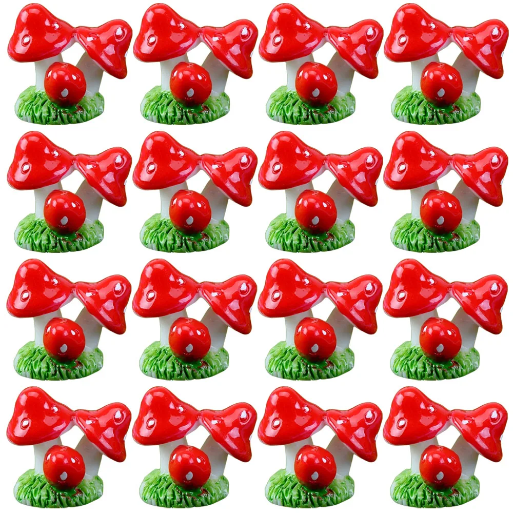 

20 Pcs Moss Mushroom Ornaments Garden Miniatures Decoration Fairy Supplies Plant