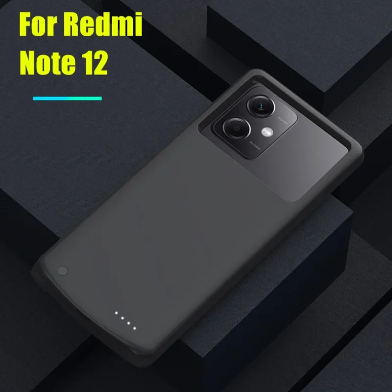 Power Case for Xiaomi Redmi Note 12 Pro External Smart Battery Charger Case Power Bank Cover for Redmi Note 12 Powerbank Case