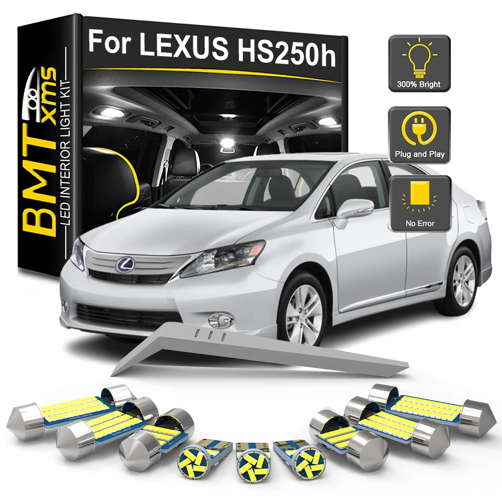 BMTxms 11Pcs LED Interior Light Bulb Kit For Lexus HS250h 2010 2011 2012 Car LED Dome Reading Trunk Vehicle Lamp Canbus Error