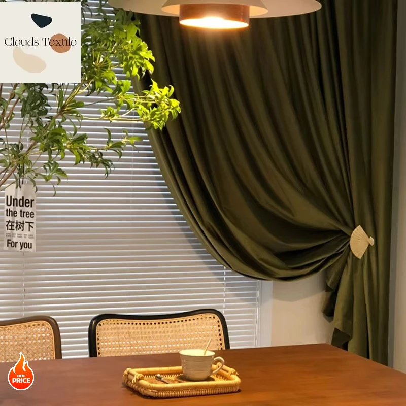 

Curtains New Light Luxury Velvet Curtains for Living Dining Room Bedroom Drift Window Villa High Blackout Velvet Curtain Fabric