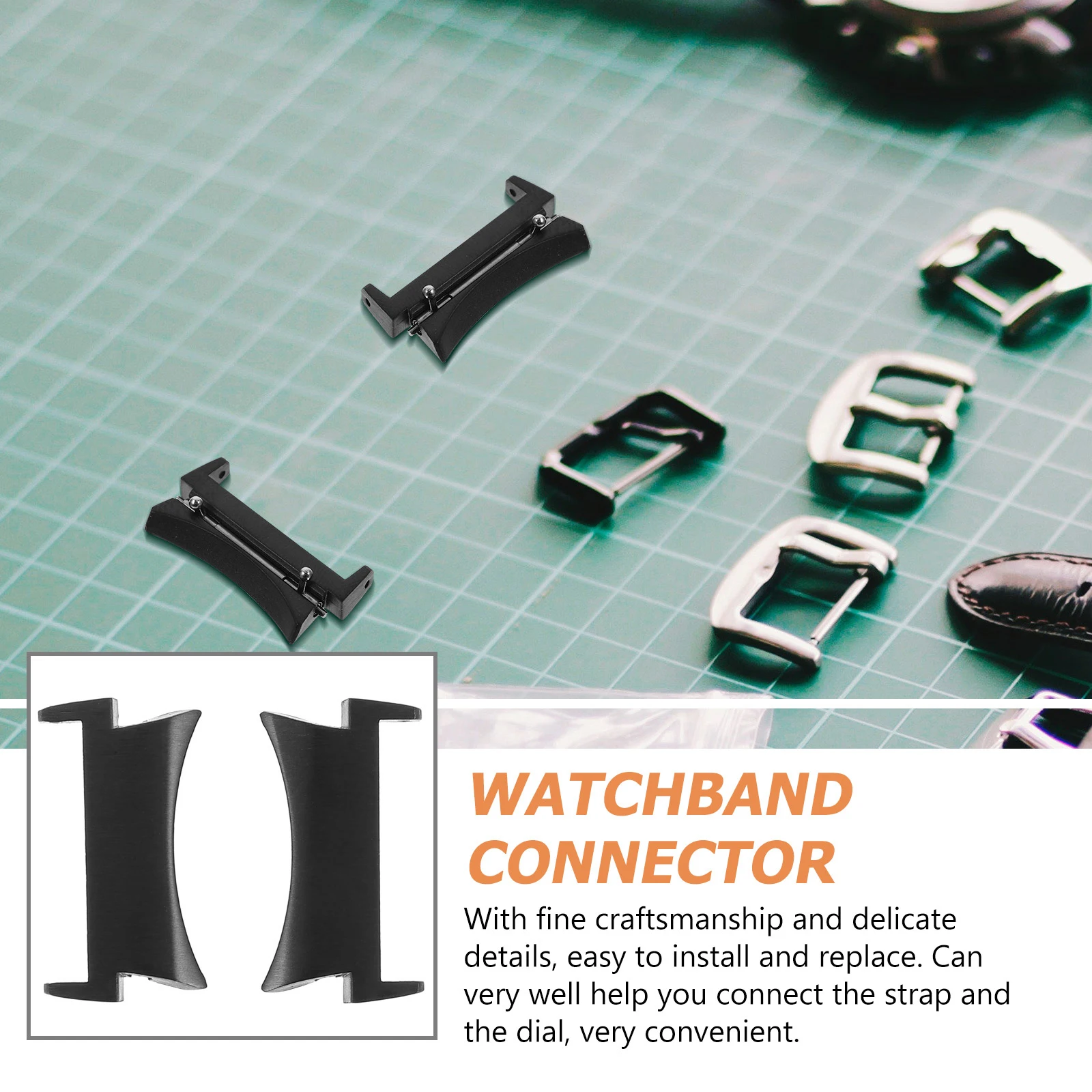 

2pcs Watchstrap Connectors Replaceable Compact Metal Band Adapter For Galaxy Watch4 Classic Stainless Steel Easy Install