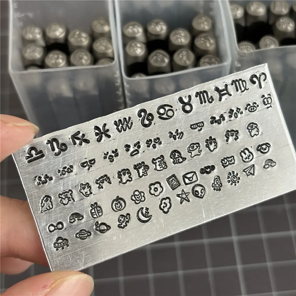 3mm 12pcs/set Design Logo Metal Punching Kit Jewelry Stamping Leather Silver Stainless Steel Punch Pressing Carving Tool Custom