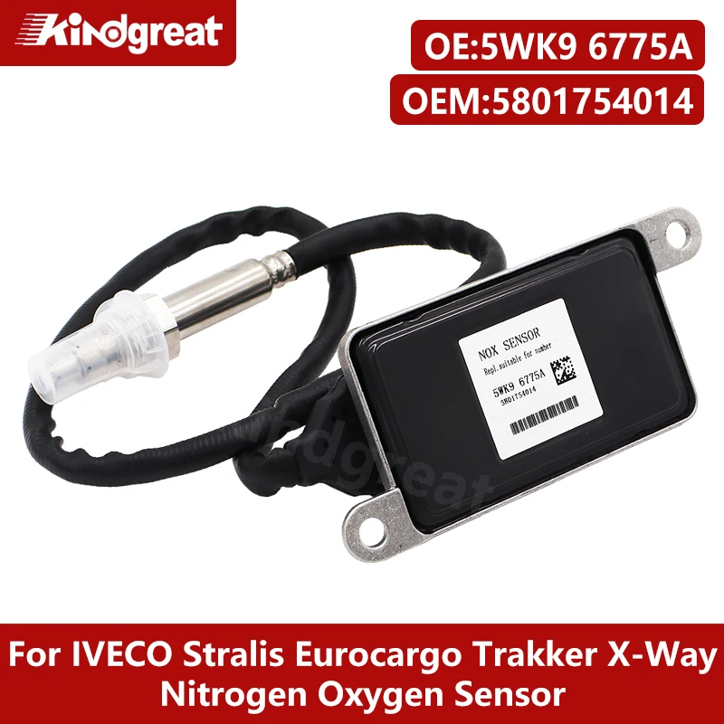 Original New NOX Sensor Nitrogen Oxygen Sensor 5801754014 5WK9 6775A  For IVECO Stralis Eurocargo Trakker X-Way