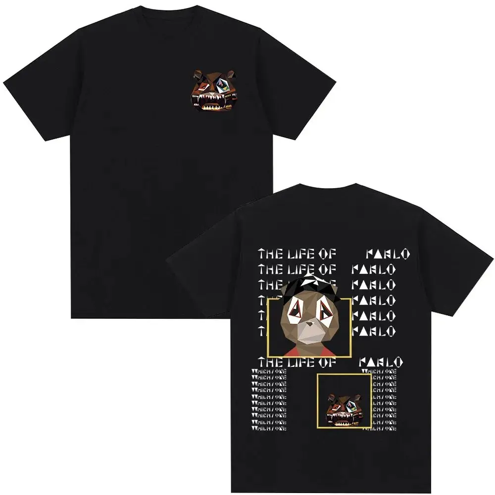 Fashion Hip Hop Casual Loose T-shirt Rapper Kanye West Graduation Bear The Life of Pablo T-shirts Print Oversized T Shirt Unisex