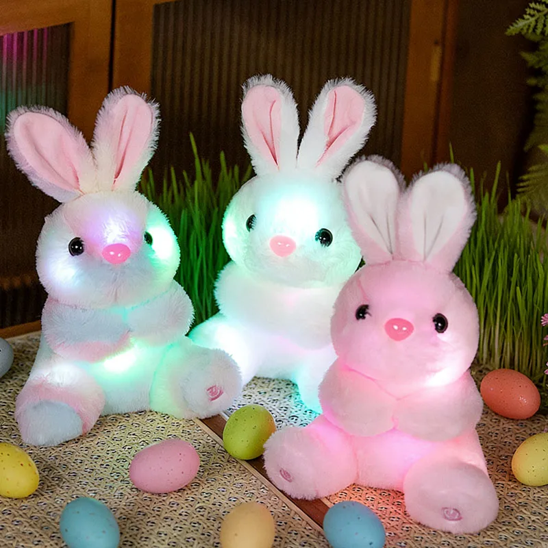 ตุ๊กตากระต่ายเรืองแสงน่ารักสำหรับเด็ก ของขวัญตกแต่งบ้านสุดพิเศษในช่วงเทศกาลอีสเตอร์