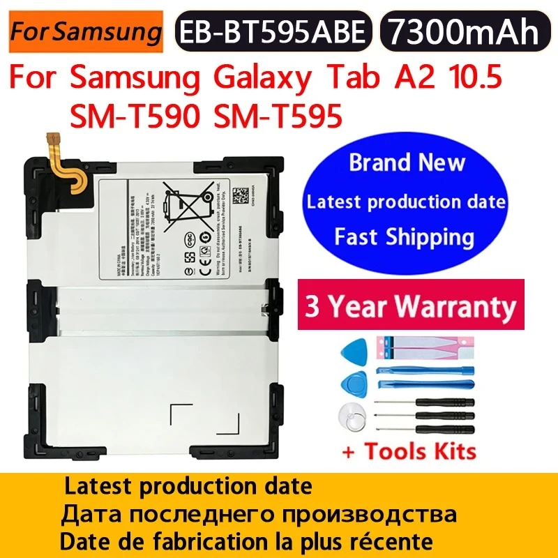 NEW EB-BT595ABE Mobile Phone Battery For Samsung Galaxy Tab A2 10.5 SM-T590 T595 High Quality High-Performance Batteries+Tools
