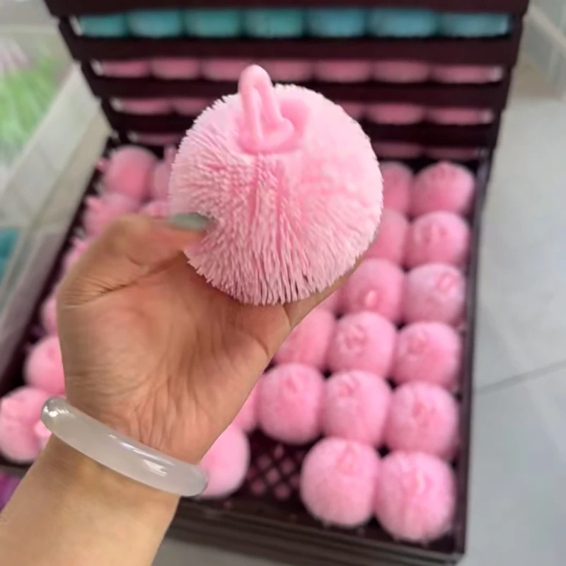 Knusprige, flauschige Bälle als Fidget-Spielzeug, knisternde sensorische Bälle, sensorisches Spielzeug, TPR-Stressabbau-Bälle, flauschige Bälle zum Quetschen, Partygeschenke, Geschenkidee – Detail 5