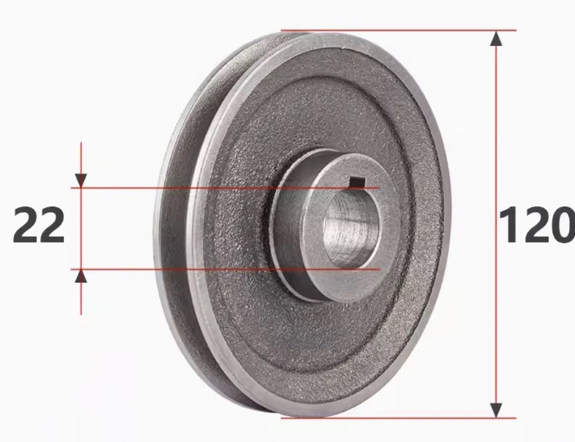 

1pcs Outer Diameter :120mm Belt Pulley Single Groove 1A Cast Iron Motor Belt Pulley V-belt Pulley