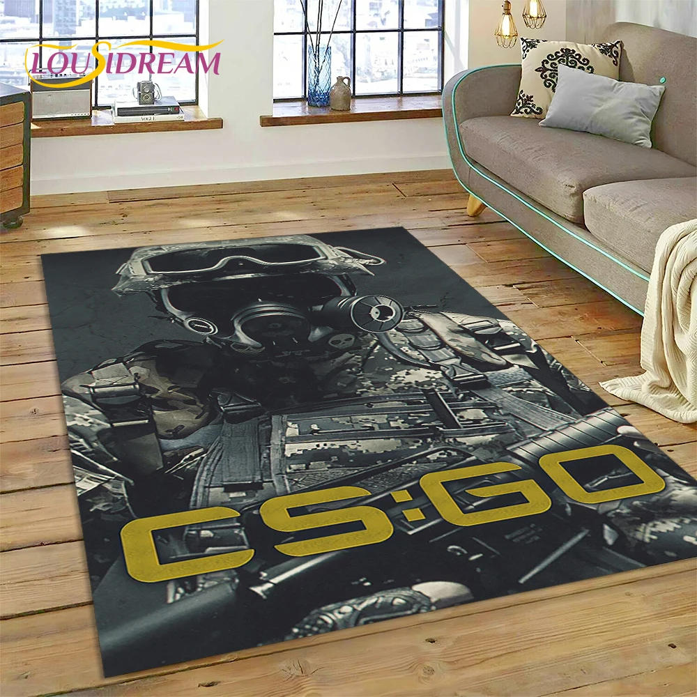CS GO,Counter Strike Game Gamer HD Rug Carpet for Living Room Bedroom Decor,Floor Mat Non-slip Decoration for Sofa Doormat Gift