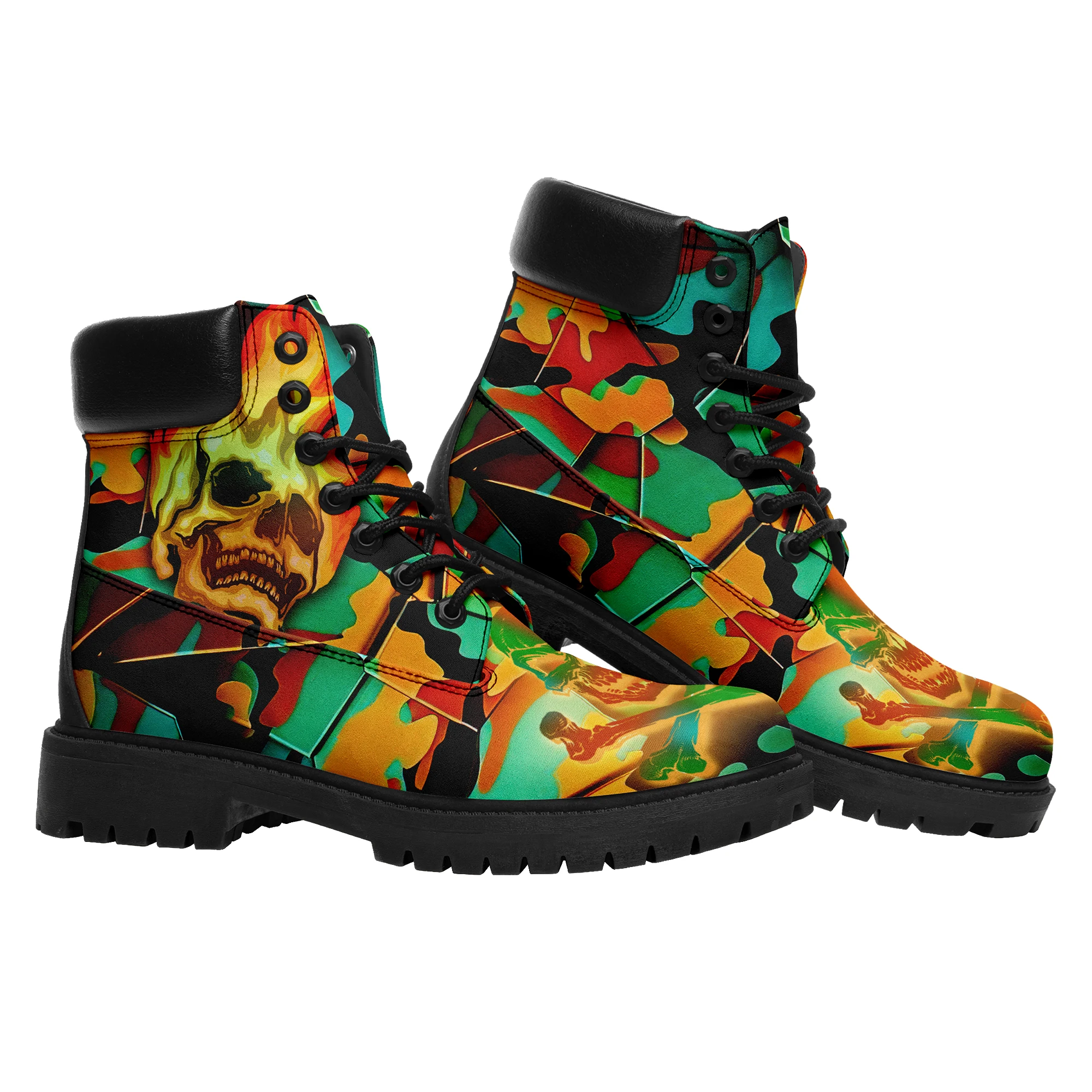 Dropshipping Print On Demand Men Women Custom Print POD Boots Halloween design Martin Boots Free Shipping