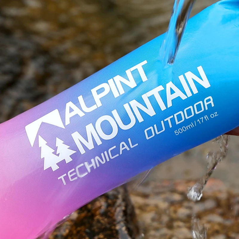 500ml Foldable Leak-Proof Soft Collapsible Water Bottle for Hydration Pack  BPA Free TPU, Lightweight Soft Flask For Running view 5