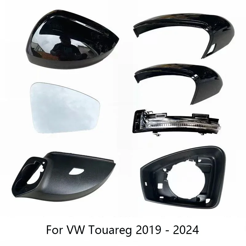 Car Mirror Cover Turn Signal Light Mirror Frame Bottom Lower Holder For VW Touareg 2019 2020 2021 2022 2023 2024