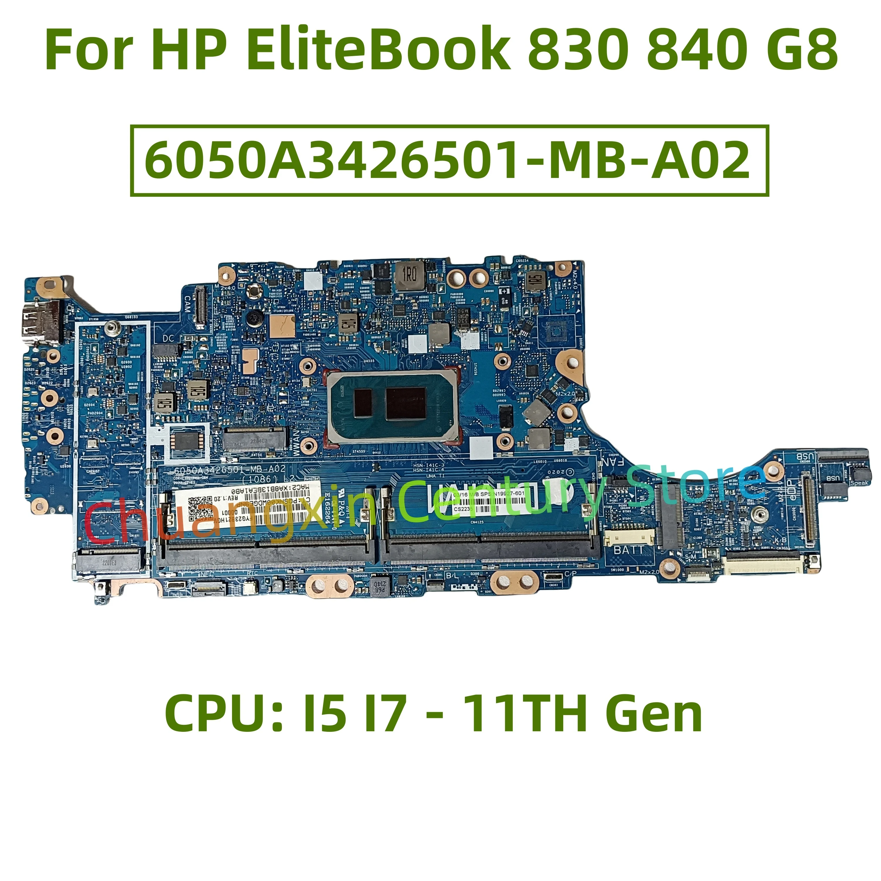 

6050A3426501-MB-A02 материнская плата для ноутбука HP EliteBook 830 840 G8 с процессором: I5 I7-11TH 100% протестировано, внедорожная доставка