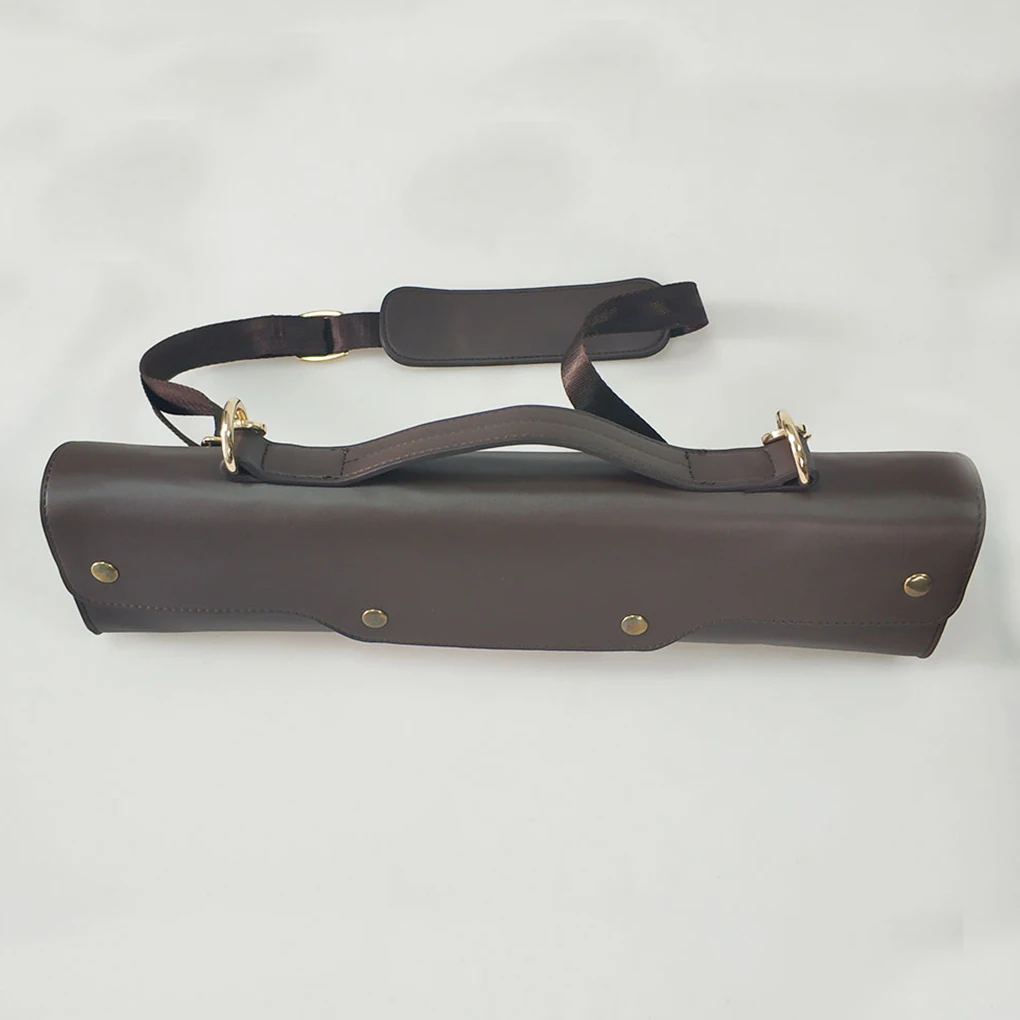 Flute Case borsa portaoggetti borsa musicale in pelle sintetica leggera tracolla da concerto accessori tascabili esterni