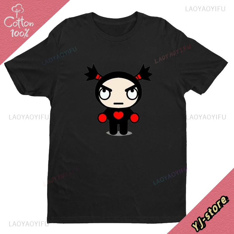 Camiseta gráfica de amantes para hombre Y mujer, ropa Unisex de Pucca Y Garu, Top 2024 de algodón, Harajuku, Tops Vintage, 100%