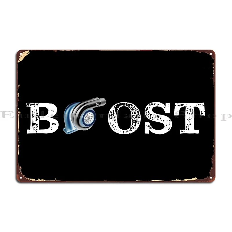 Turbo Boost Turbocharger T Metal Plaque Poster Bar Print Garage Rusty Customize Tin Sign Poster