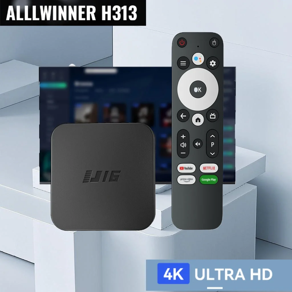 

Smart TV Box Global Allwinner H313 Android 10 2.4G 5G WiFi Support 4K UHD Bluetooth Google Assistant Remote Control