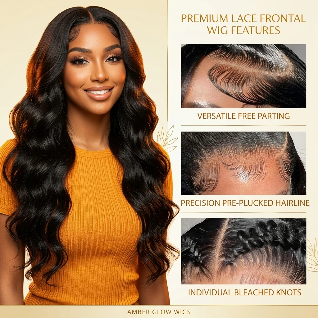 28 Inch Lace Front Wigs Human Hair 180% Density Body Wave Lace Front Wig Human Hair Pre Plucked 13x6 HD Lace Glueless Wigs for Women