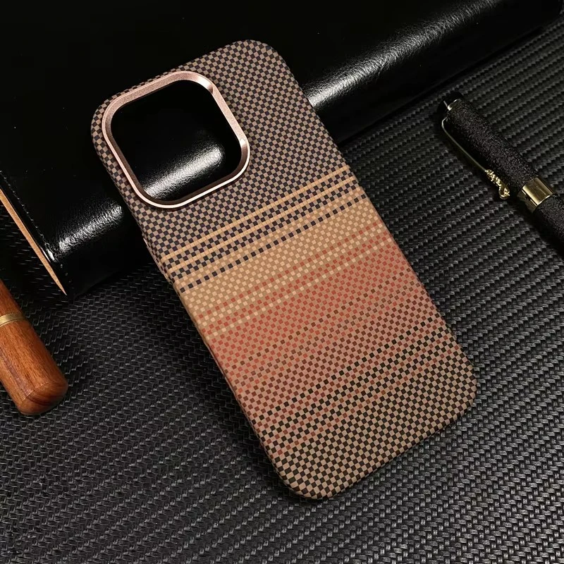 Ultra Thin Carbon Fiber Relief Magsafe Phone Case For iPhone 14 15 16 Pro Max Metal Lens Protection Matte Shockproof Back Cover