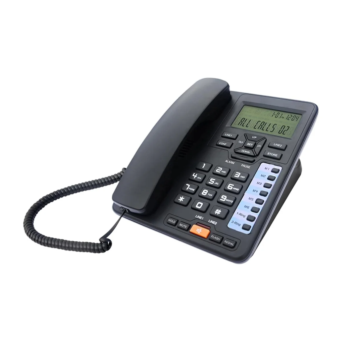 

TC6400 2-Line Telephone Desktop Corded Landline with Backlit LCD Display CallerID Number Storage for Home Office Hotels