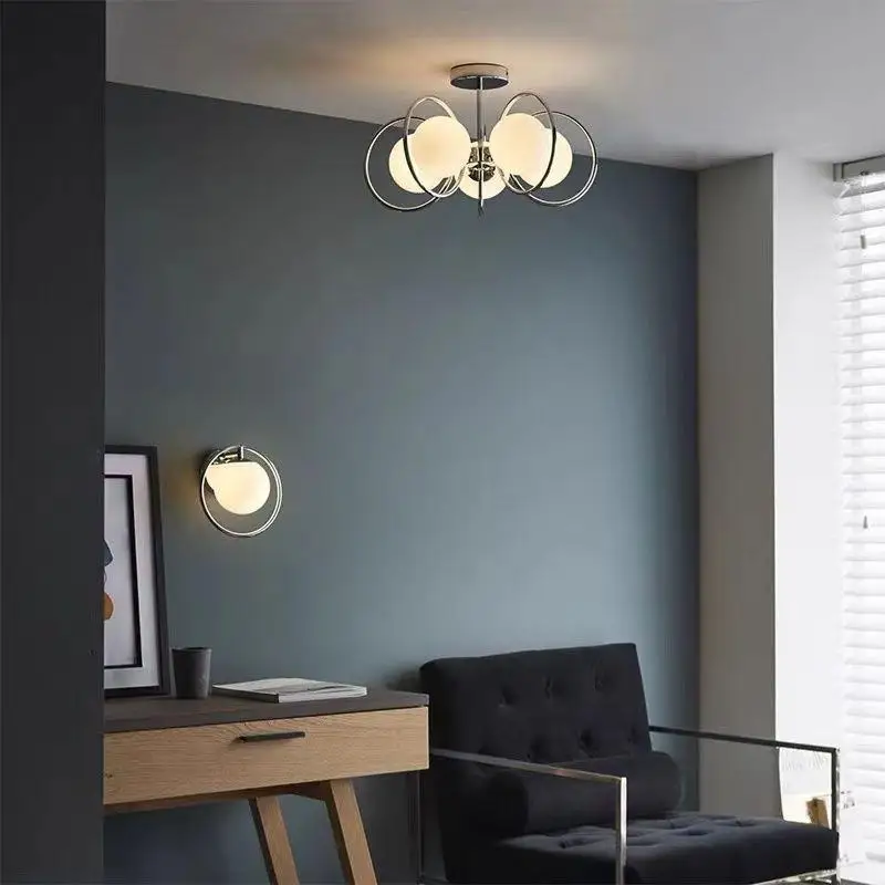 ثريا دائرية زجاجية لغرفة المعيشة ذات شخصية إبداعية من Magic Bean Bubble، سقف غرفة نوم باوهاوس لعصر الفضاء في العصور الوسطى #3