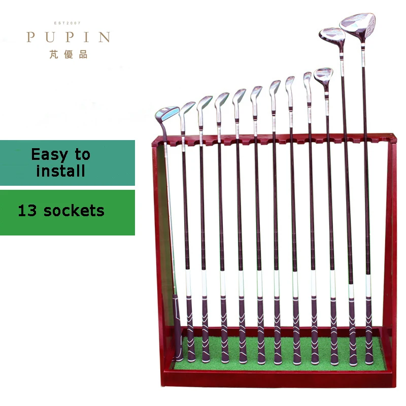 Golf club display rack club court storage rack fixed placement stand 13 cue solid wood rack