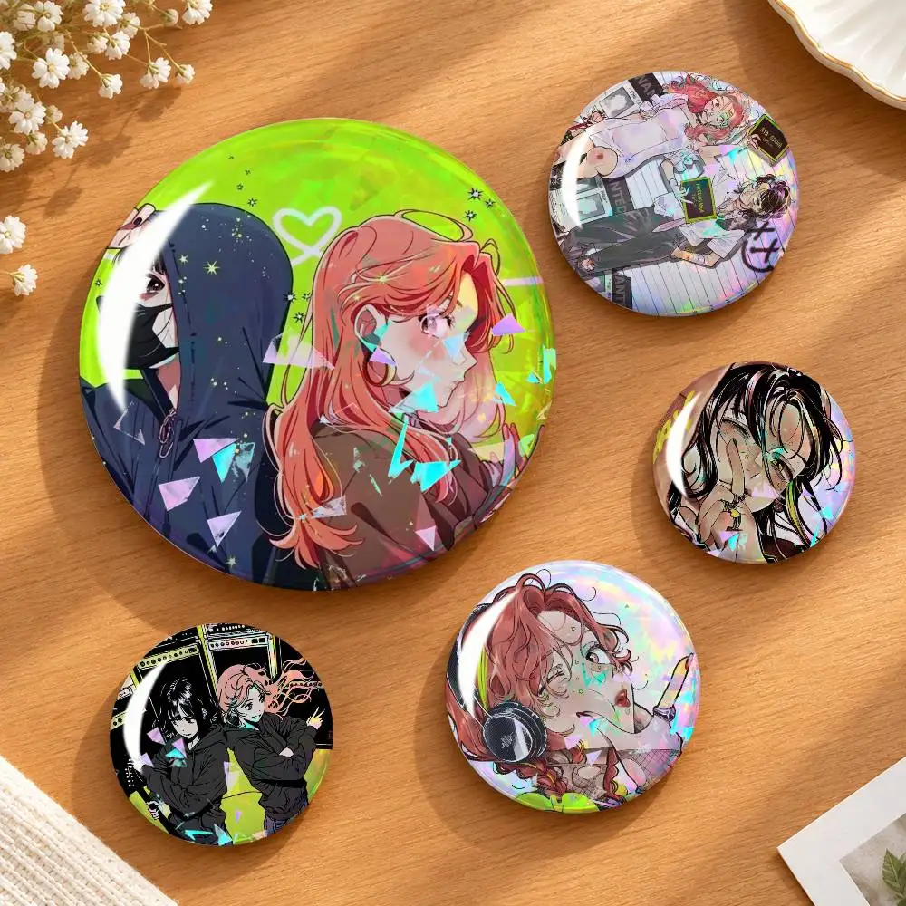Mitsuru Koya Isaki Fujiwara Aya  Koga Mitsuki Badges Creative Tinplate Round Button PinsBrooch Badge Clothes Backpack Custom