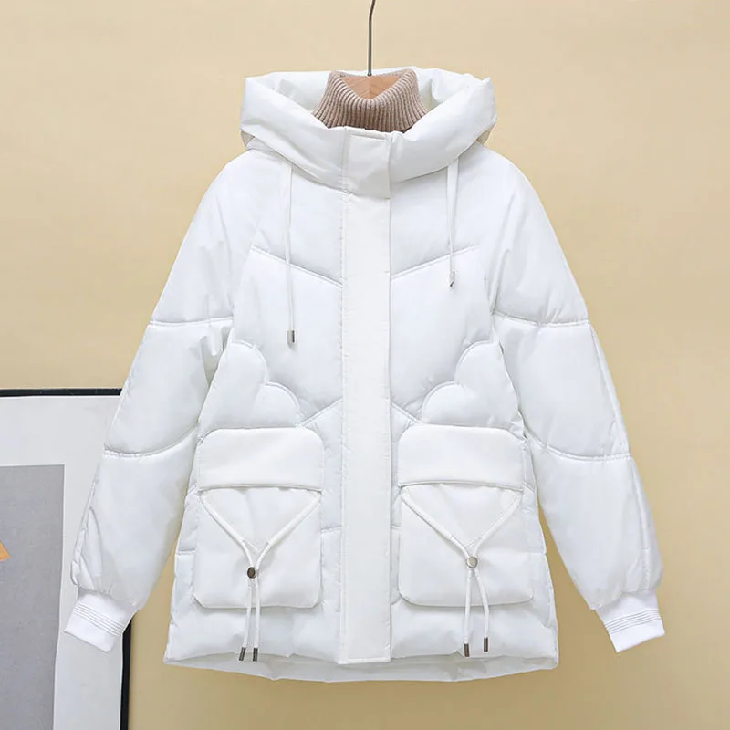 Imagem -03 - Jaqueta Solta Acolchoada de Algodão para Mulheres Cabolsa Quente Parkas Coreano Outwear Feminino Grosso Serviço de Pão Novo Inverno 4xl 2023