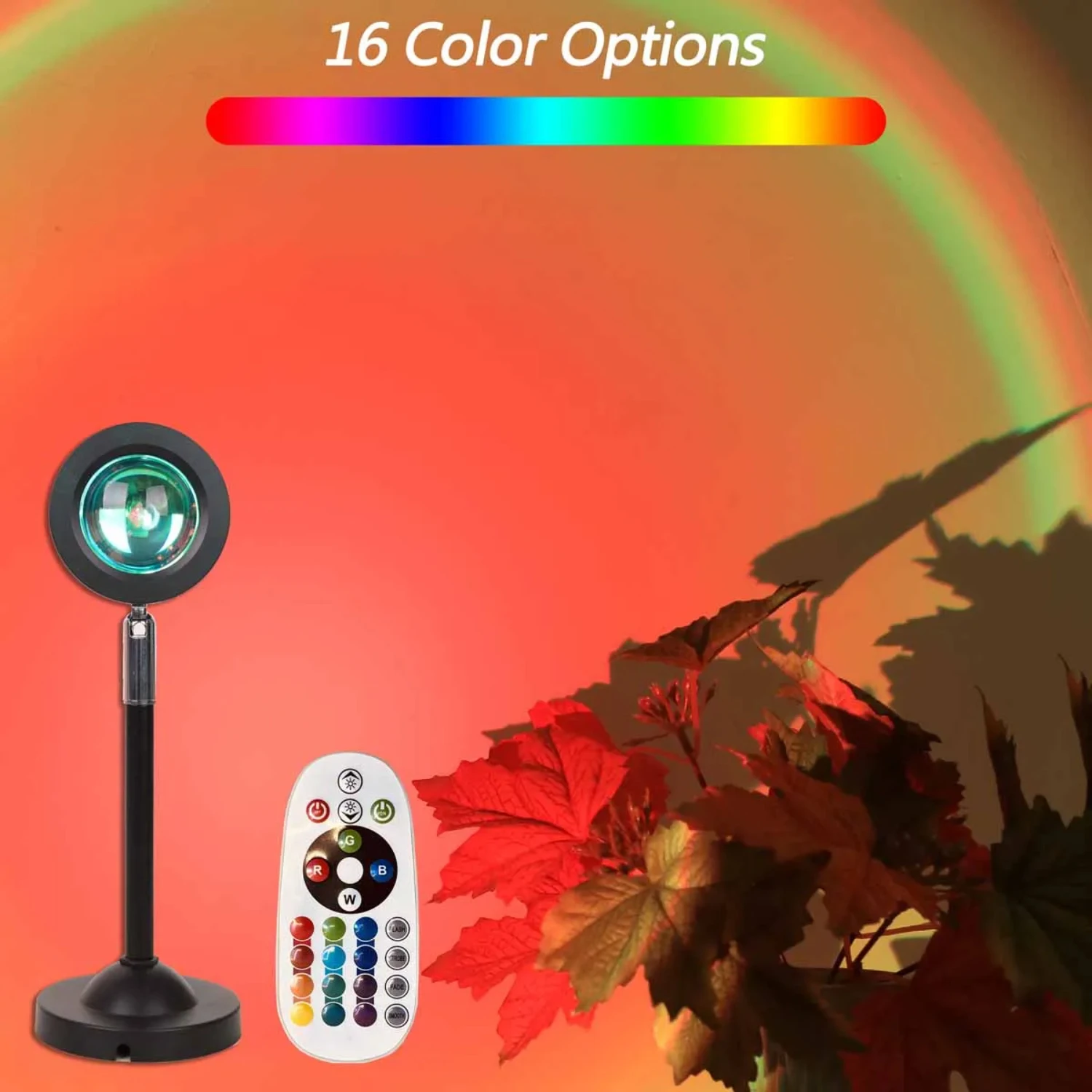 Warm Sunset Light USB Remote Control 16 Color Ambient Photography Shooting Projection Bedroom Decoration Light - Perfect for Cre