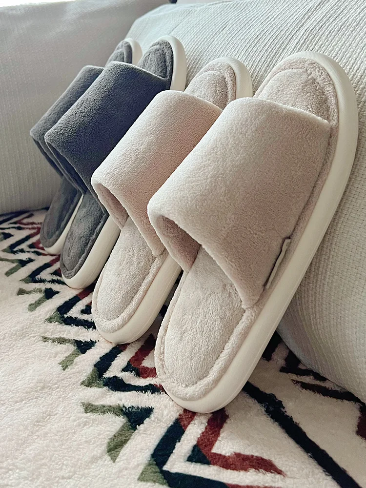 

Японские бесшумные тапочки с открытым носком из льна и хлопка для дома, мягкие, нескользящие, для женщин, весна-осень, большие размеры