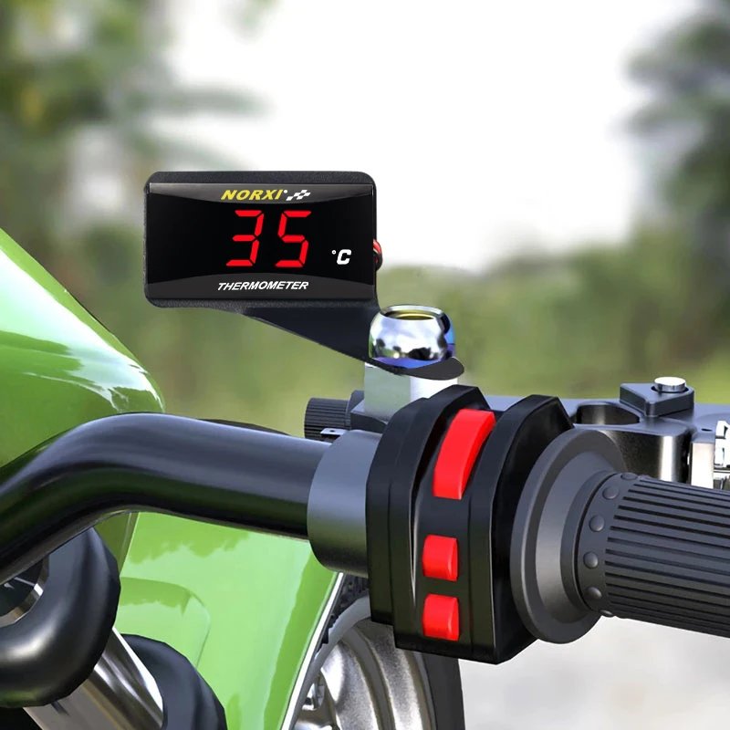 Sensor de temperatura da cabeça do cilindro da motocicleta norxi mini quadrado instrumento digital umidade para motocicleta nmax125