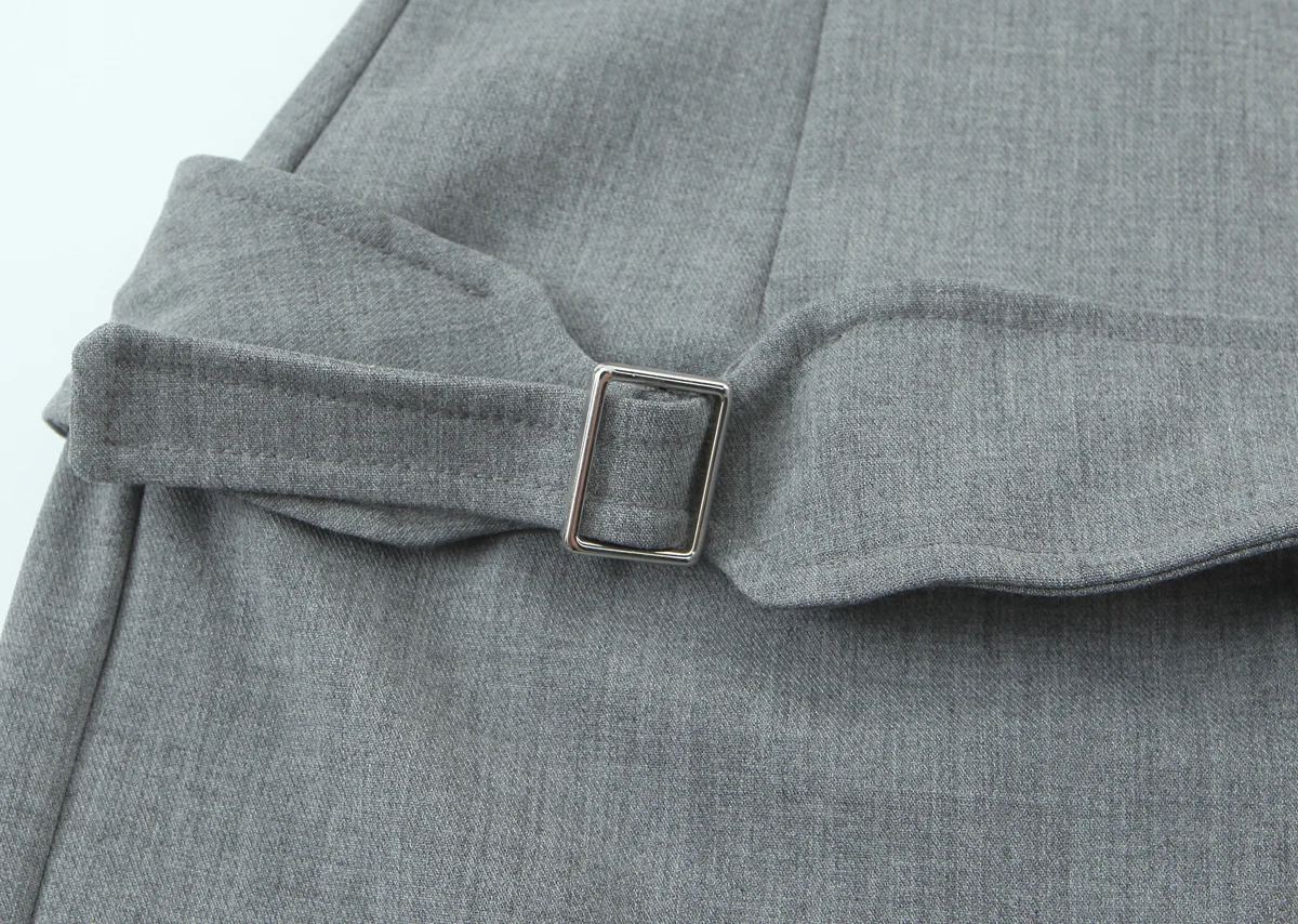 Mini abito da donna con cintura O-Collo Collor Slim Solid Back Zipper Impiombato Abiti a trapezio a vita media Abiti chic autunnali femminili