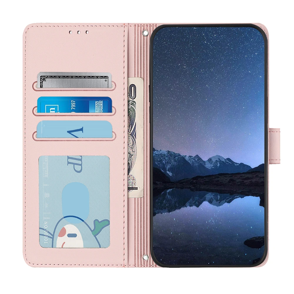 2024 Чехол для Cat Leather Case For Oppo Realme C67 C65 C55 C25 C15 C63 C61 C53 C33 C30S C30 C25S C21Y C21 C11 C20 C12 Flip Wall