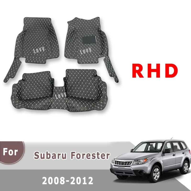 

Коврики RHD для Subaru Forester 2012 2011 2010 2009 2008, автомобильные коврики, автомобильные запчасти, чехлы, аксессуары, кожаные накладки на ножки для приборной панели