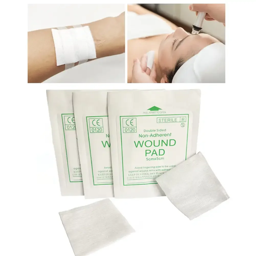 50/100Pcs Sterile Non-woven Gauze Pad Wound Care Supplies Gauze Pad Cotton First Aid Waterproof Wound Dressing First Aid Kits