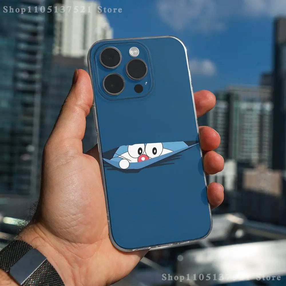 Funda de teléfono Anime d-dorae-mon para iPhone 17,16,15,14,13,12,11 Pro,Max,Plus,X,XS,XR,SE4,E Mini funda suave transparente