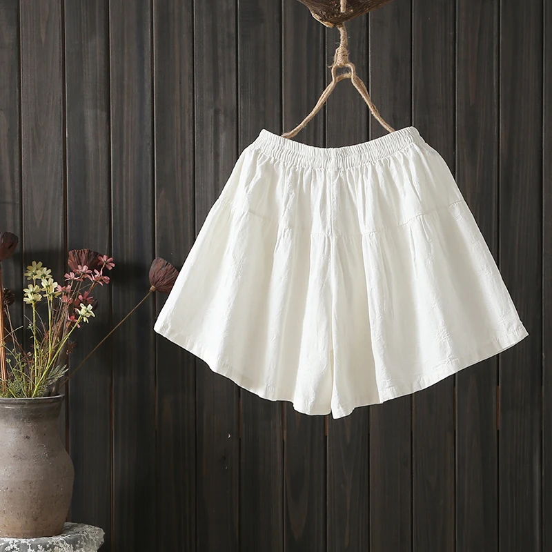 ハイウエスト A ライン コットン リネン ワイドレッグ パンツ レディース 夏 カジュアル オルトス プラス サイズ スリミング 五分丈ズボン