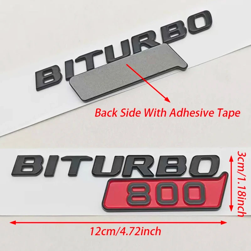 3D ABS Car Fender Side Badge Sticker Logo BITURBO 800 Emblem Decals For Mercedes Benz AMG Brabus Auto Letters Accessories - view 3