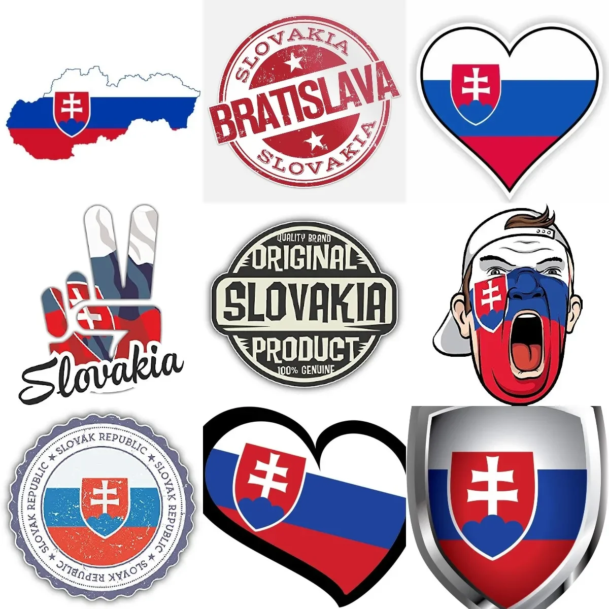 

SK Slovakia Flag Map National Emblem PVC Sticker for Decorate Laptop Car Window Truck Off-road Bicycle Wall Decal Accessories