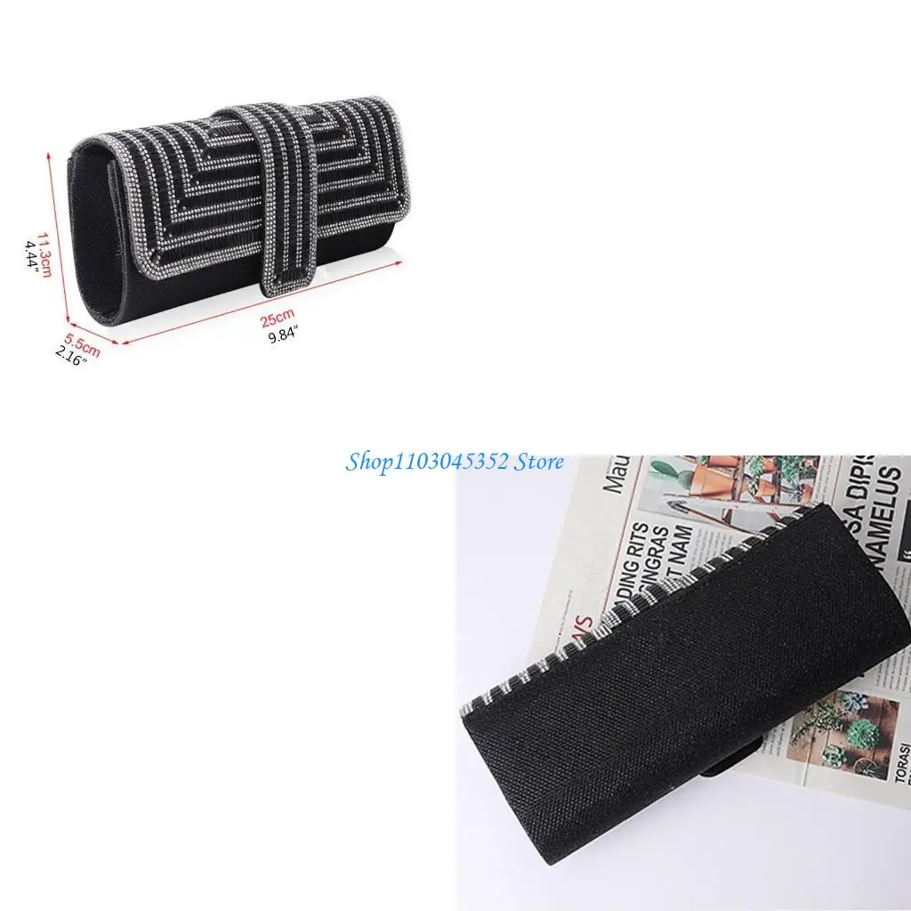 

Rhinestones Crossbody Bag Crystal Envelope Handbag Evening Prom Clutch Purse