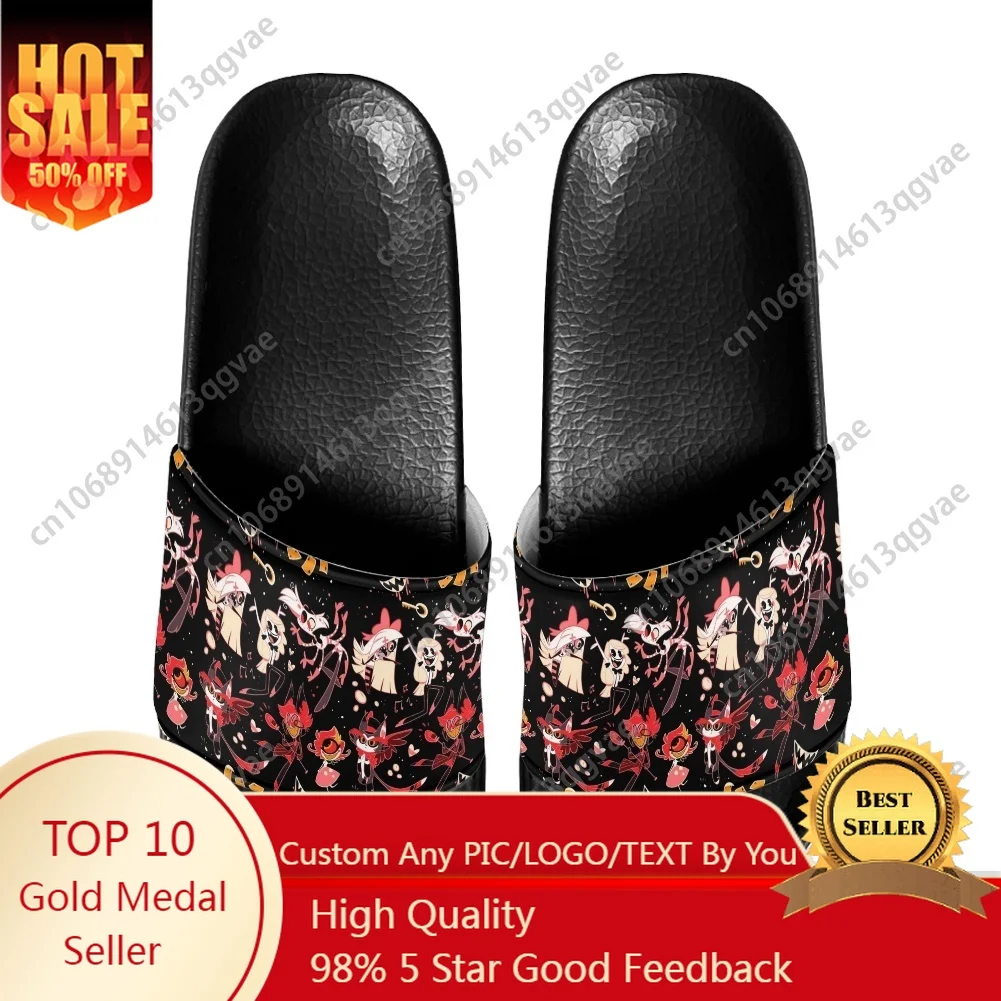 

Hot Comics Fashion Cartoon Hotel Hazbin Slippers Home Water Shoes Men Women Teenagers Beach Pool Sandals Custom Summer Slipper