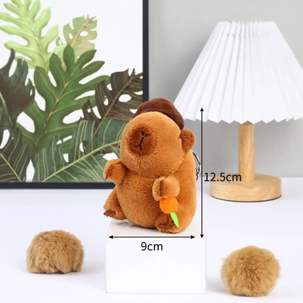 PP Cotton Capybara Plush Keychain Plush Capybara Anime Capibara Pendant Stuffed Funny Capybara Plush Keyring Kid Girl Boy