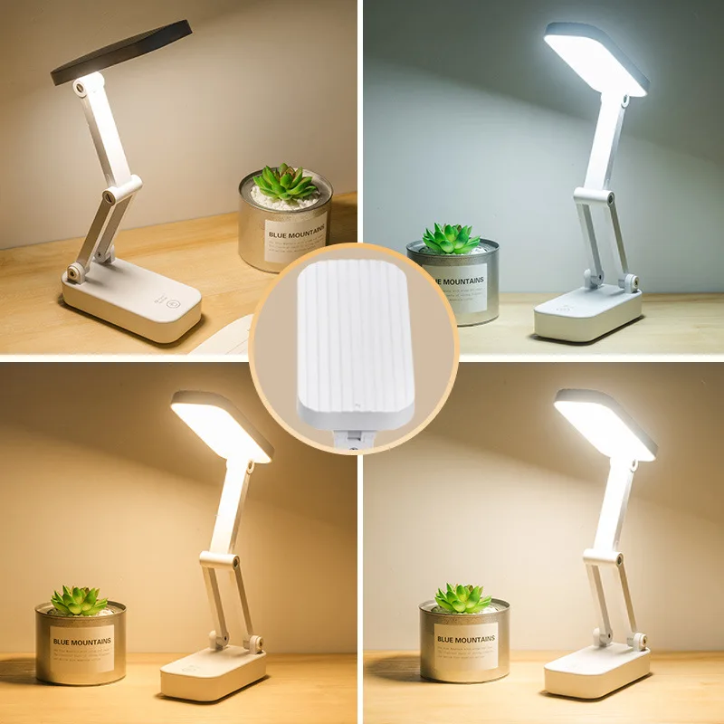 Foldable Table Lamp Portable LED Eye Protection Desk Lamp USB Rechargeable Dimmable Night Light 3 Color Temperature