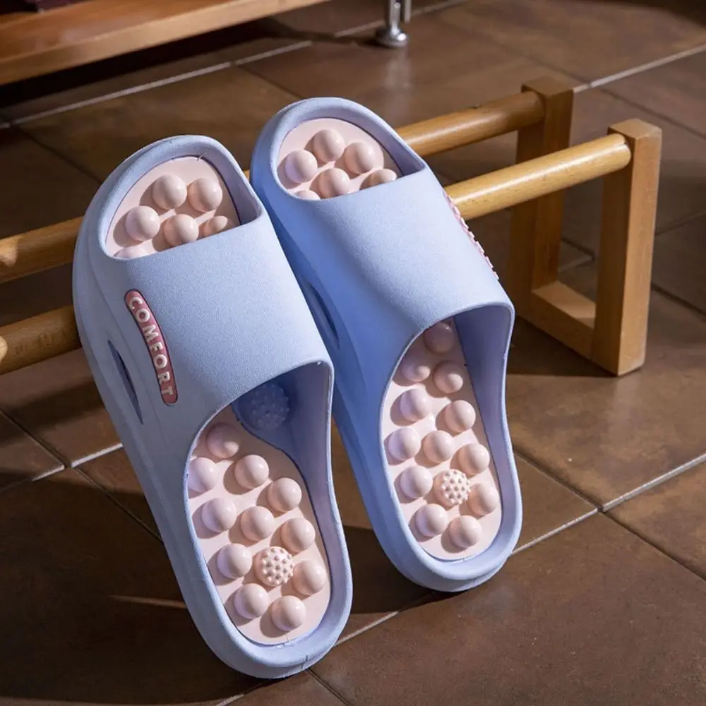 Casual Non-slip EVA Thick Sole Slippers Summer Style Foot Acupressure Massage Slippers Comfort Bathroom Slippers Summer Outdoor