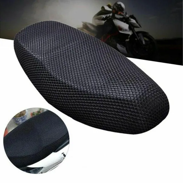 Breathable Motorcycle Mesh Heat-Resistant Seat Cushion Cover 3D Mesh Protector Insulation Anti Slip Honeycomb Electronic Bike