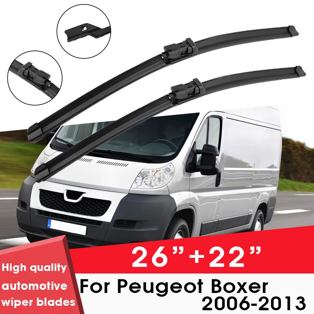 

Car Wiper Blade Blades For Peugeot Boxer 2006-2013 26"+22" Windshield Windscreen Clean Rubber Silicon Cars Wipers Accessories