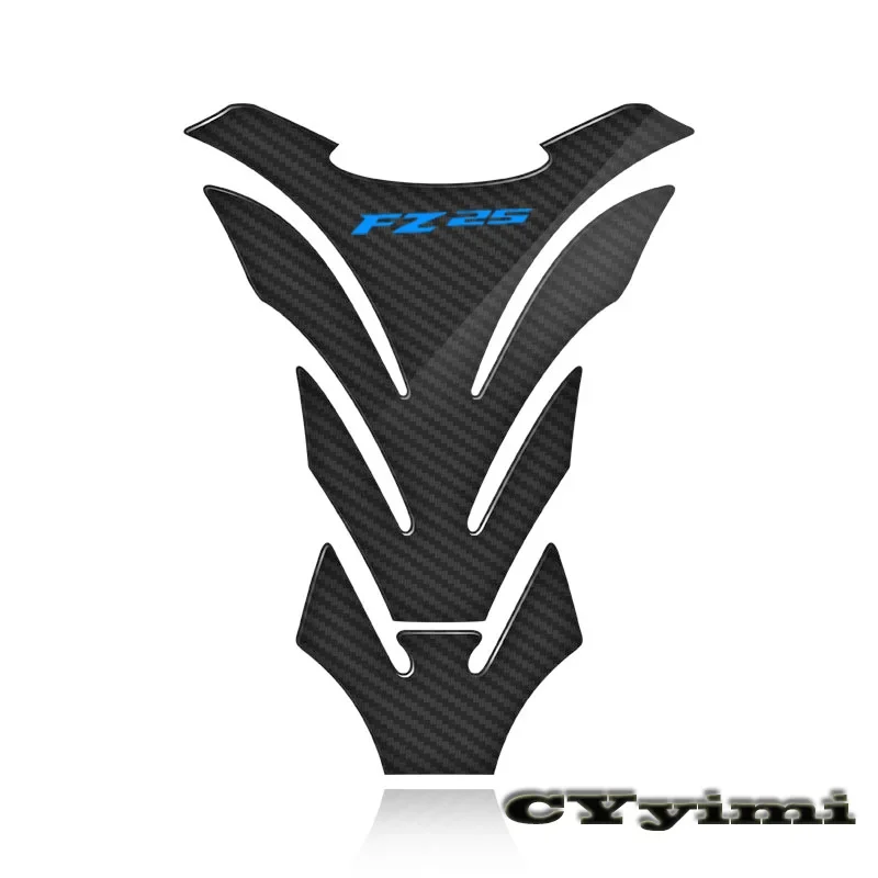 3D Carbon Fiber Motorcycle Fuel Tank Pad Cover Protector Decal Stickers For  FZ25 FZ 25