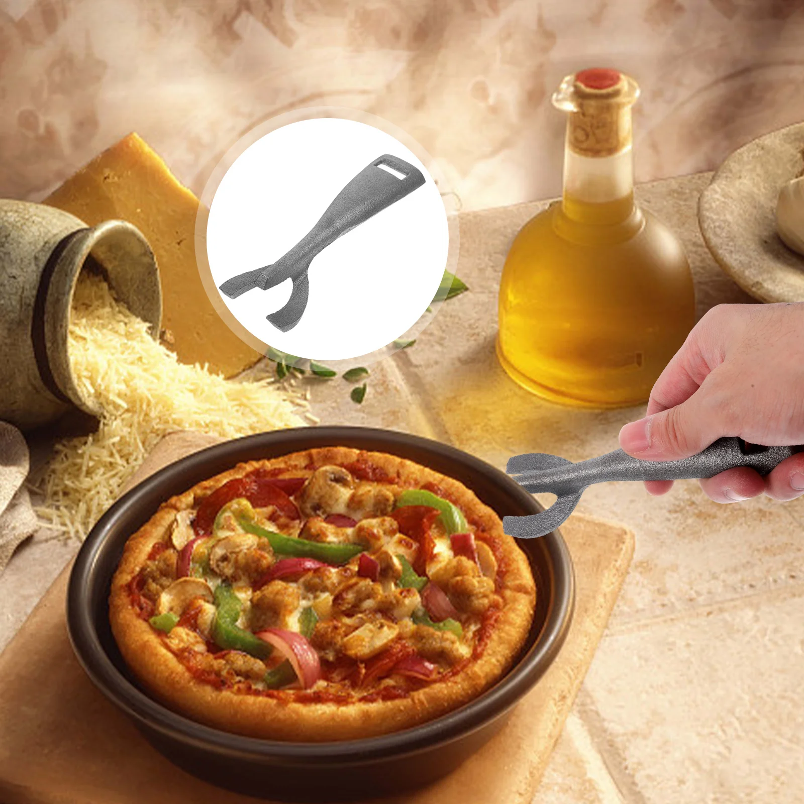 Cast Iron Steak Tongs Pizza Pan Clip Griddle Kitchen Anti Scald Clamp Gripper Air Fryer Teppanyaki BBQ