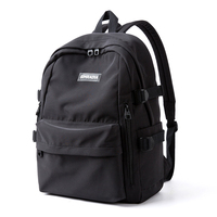 Black Backpack For Men, Waterproof High School Bookbag, Lightweight Travel Daypack, Classic Basic College Backpack, Fit 15.6inch