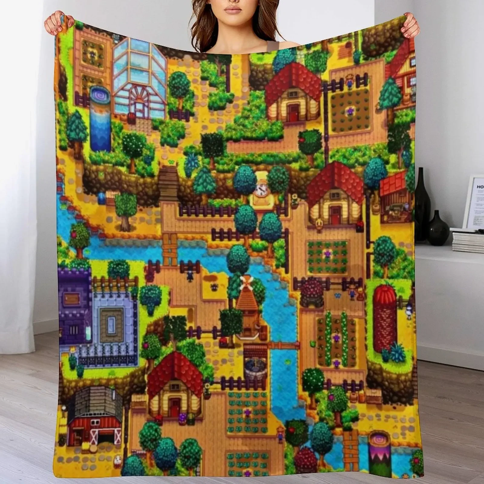 

Stardew valley map Throw Blanket For Sofa Thin valentine gift ideas Luxury St Blankets